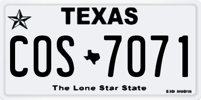 TX license plate COS7071
