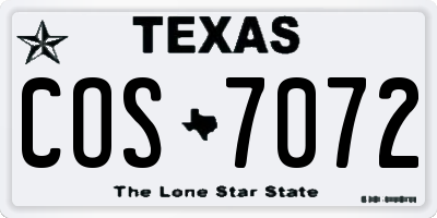 TX license plate COS7072