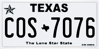 TX license plate COS7076