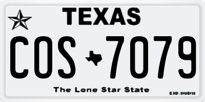 TX license plate COS7079