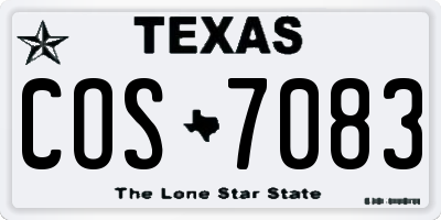 TX license plate COS7083