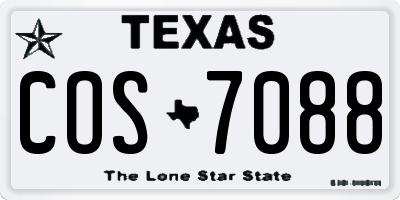 TX license plate COS7088