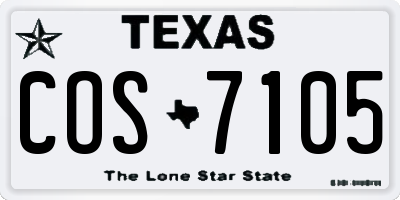 TX license plate COS7105