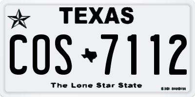 TX license plate COS7112
