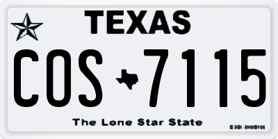 TX license plate COS7115