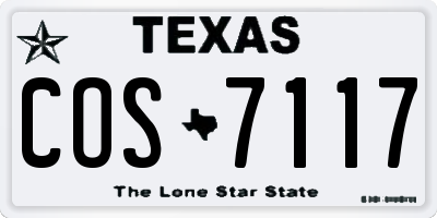 TX license plate COS7117