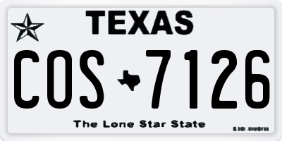 TX license plate COS7126