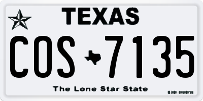 TX license plate COS7135
