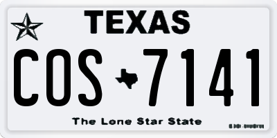 TX license plate COS7141