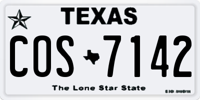 TX license plate COS7142