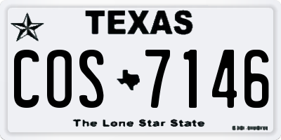 TX license plate COS7146