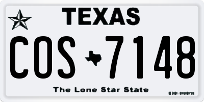 TX license plate COS7148