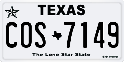 TX license plate COS7149