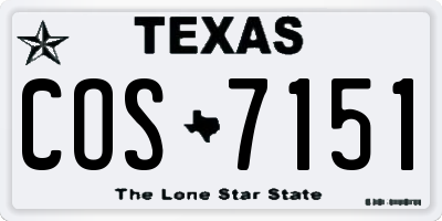 TX license plate COS7151