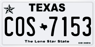TX license plate COS7153