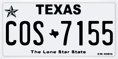 TX license plate COS7155