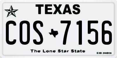 TX license plate COS7156