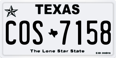 TX license plate COS7158