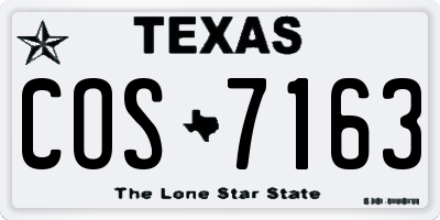 TX license plate COS7163