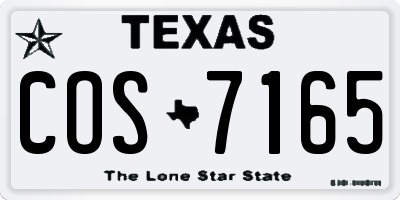 TX license plate COS7165