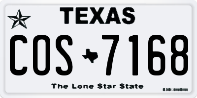 TX license plate COS7168