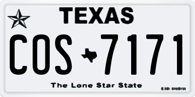TX license plate COS7171