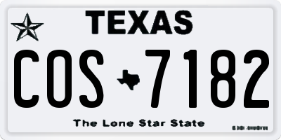 TX license plate COS7182