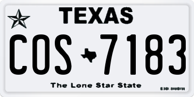 TX license plate COS7183