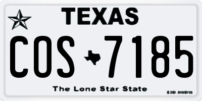 TX license plate COS7185