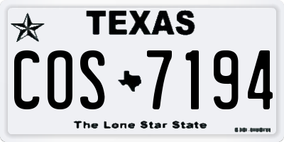 TX license plate COS7194