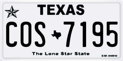 TX license plate COS7195