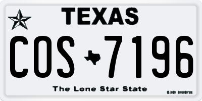 TX license plate COS7196