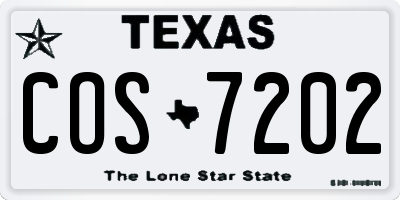 TX license plate COS7202