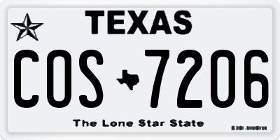 TX license plate COS7206