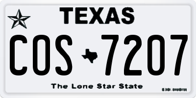 TX license plate COS7207