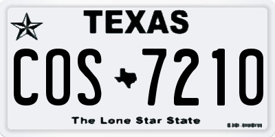 TX license plate COS7210