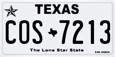 TX license plate COS7213