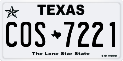 TX license plate COS7221