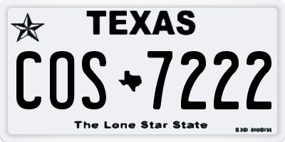 TX license plate COS7222