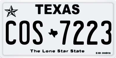 TX license plate COS7223