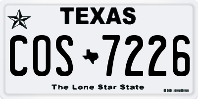 TX license plate COS7226
