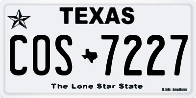 TX license plate COS7227