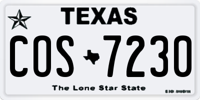 TX license plate COS7230