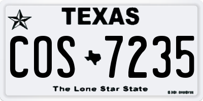 TX license plate COS7235