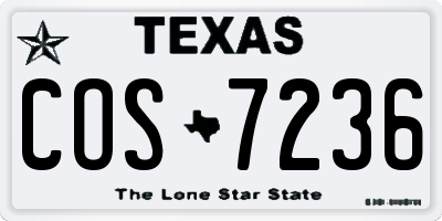 TX license plate COS7236