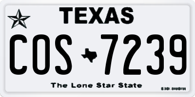 TX license plate COS7239