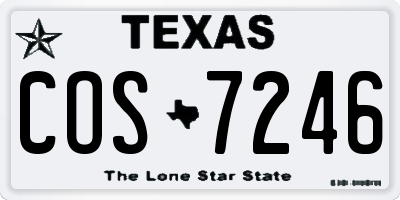 TX license plate COS7246