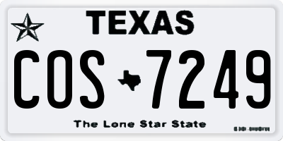 TX license plate COS7249