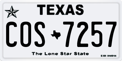 TX license plate COS7257