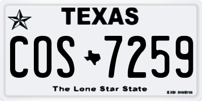 TX license plate COS7259